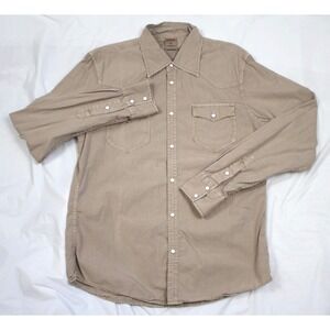 True Religion Mens Long Sleeve Button Front Pearl  Snap Western Shirt Size Large